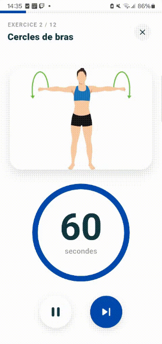 Interface entraînements FitLab